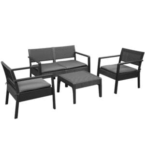 Outsunny Rattan Style Sofa Set 4pc