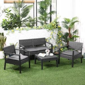 Outsunny Rattan Style Sofa Set 4pc