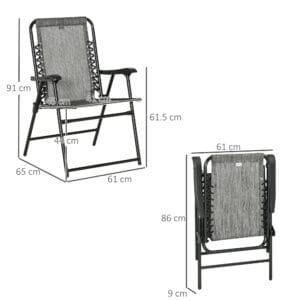 Outsunny 2 Patio Folding Dining Chairs