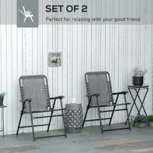 Outsunny 2 Patio Folding Dining Chairs