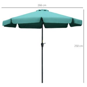 Outsunny Patio Umbrella 2.66m Green