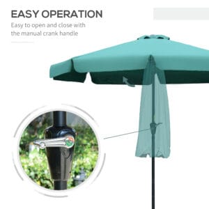 Outsunny Patio Umbrella 2.66m Green