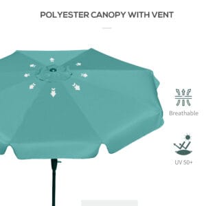 Outsunny Patio Umbrella 2.66m Green