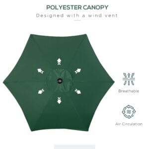 Outsunny 1.96m Patio Parasol Green