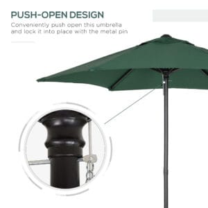 Outsunny 1.96m Patio Parasol Green