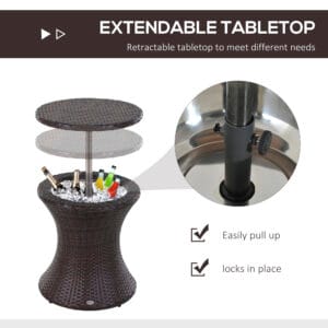 Outsunny Rattan Ice Bucket Cooler Table