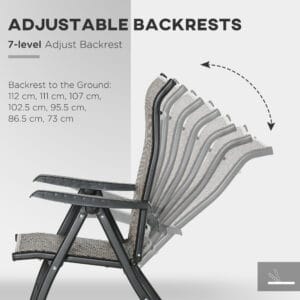 Outsunny Patio PE Rattan Dining Chair Set 2 Chairs