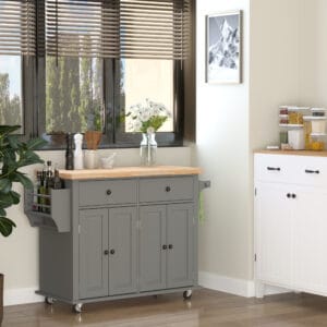 Homcom Rolling Kitchen Island Cart