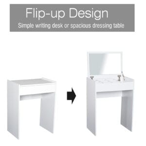 Homcom Dressing Table Flip-up Mirror