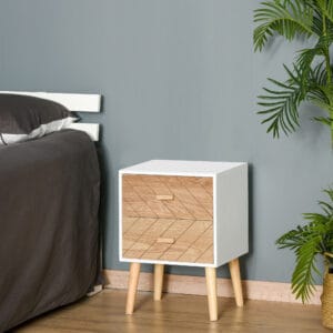 Homcom Bedside Table Storage Nordic Style