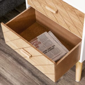 Homcom Bedside Table Storage Nordic Style