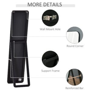 Full Length Mirror Free Standing or Wall Mount