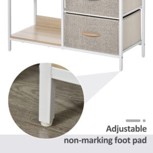 Chest Dresser with 3 Drawers Storage Beige