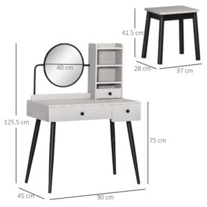 Homcom Dressing Table w/ 3 Drawers