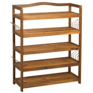 Homcom Shoe Rack Acacia Wood 5-Tier