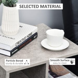 Side End Table Open Shelves 3-Tier