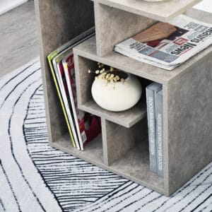 Side End Table Open Shelves 3-Tier