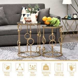 Homcom Nesting Coffee Tables Set of 2