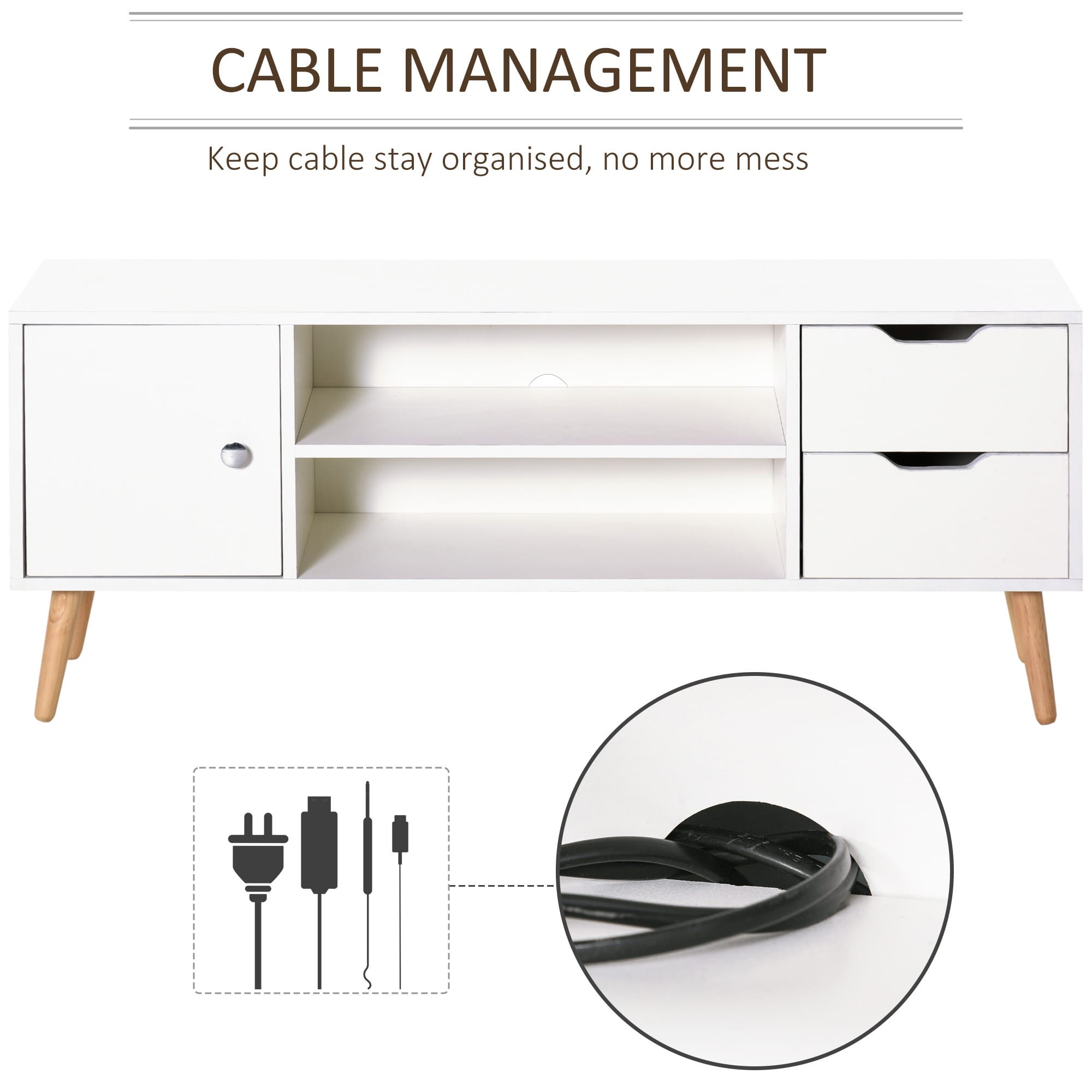 HOMCOM Modern TV Stand With Storage Shelf HOMCOM Modern TV Stand With Storage Shelf