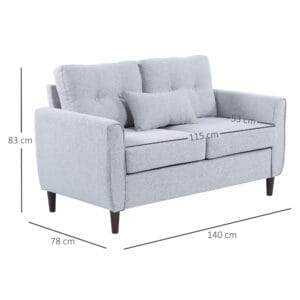 Homcom Modern Chic Loveseat w/ Armrest