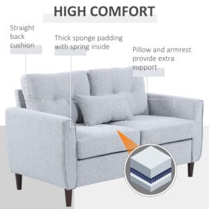 Homcom Modern Chic Loveseat w/ Armrest
