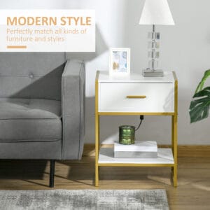 Modern Bedside Table Nightstand w/ Drawer