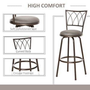 Bar Stools Set of 2 Swivel Armless