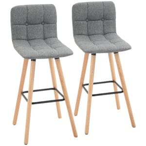 Bar stools Set of 2 Armless Button-Tufted