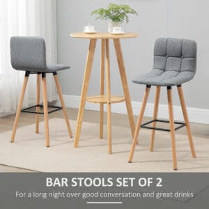 Bar stools Set of 2 Armless Button-Tufted