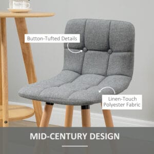 Bar stools Set of 2 Armless Button-Tufted