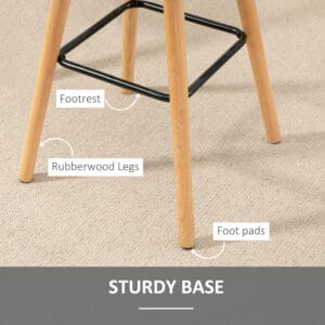 Bar stools Set of 2 Armless Button-Tufted