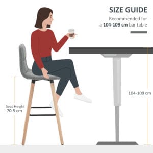 Bar stools Set of 2 Armless Button-Tufted