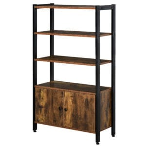 Bookshelf Storage Cabinet Brown & Black