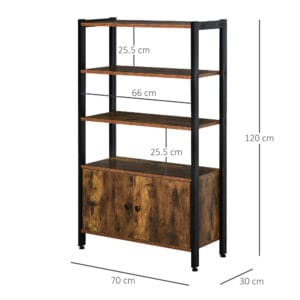 Bookshelf Storage Cabinet Brown & Black