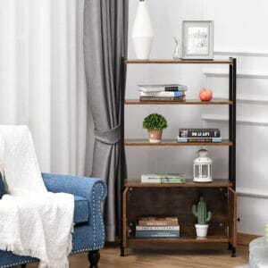 Bookshelf Storage Cabinet Brown & Black
