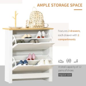 Homcom Shoe Storage Cabinet 4 Shelves