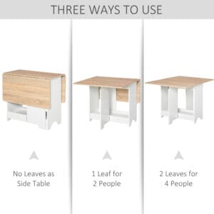 Dining Table Drop-Leaf Foldable Desk