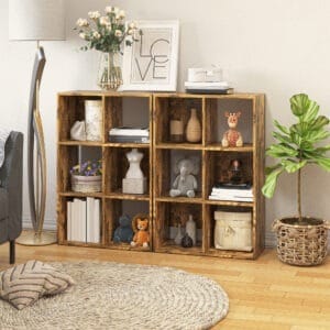 Homcom Storage Shelf Bookcase Rustic Brown