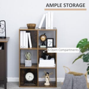 Homcom Storage Shelf Bookcase Rustic Brown