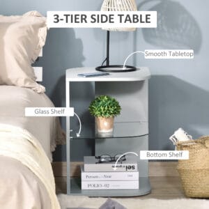 Homcom Modern Side Table Three Layers