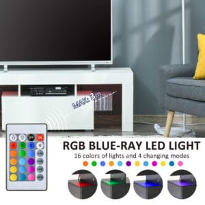 Homcom High Gloss TV Stand Cabinet w/ LED Lights