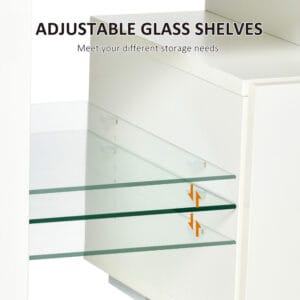 Homcom High Gloss TV Stand Cabinet w/ LED Lights