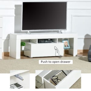 Homcom High Gloss TV Stand Cabinet w/ LED Lights