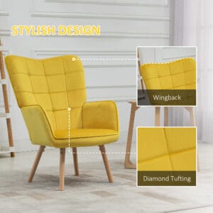 Homcom Wingback Armchair Accent Chair