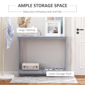 Wooden Console Table Storage Drawer Shelf