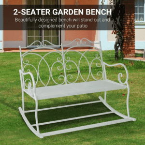 Outsunny Rocking Bench 2-seater Metal