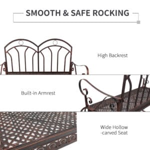 Outsunny Rocking Swing Bench Metal