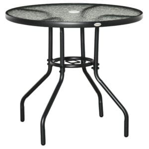 Round Dining Table Tempered Glass Top