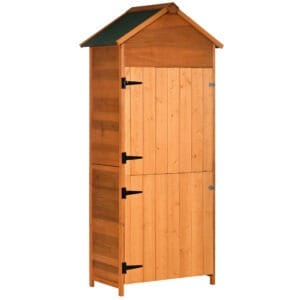 Outsunny Wooden Garden Shed Teak