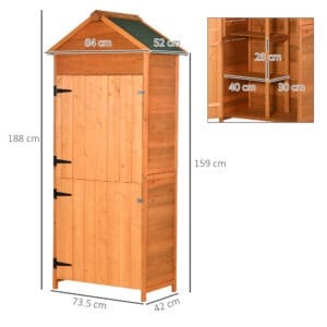 Outsunny Wooden Garden Shed Teak